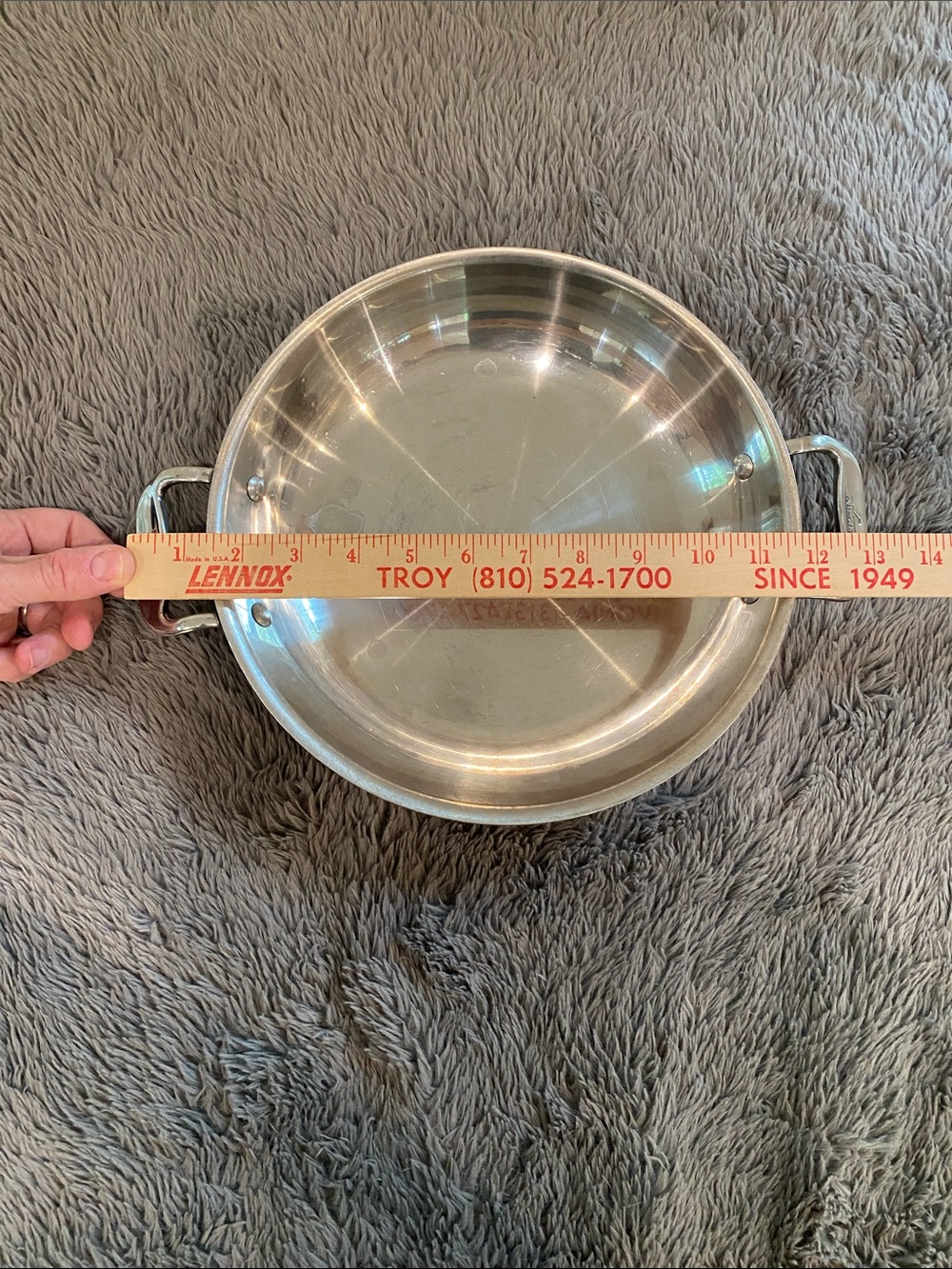 All-Clad 10” stainless steel two handle pan dish frying serving plate chef - Picture 8 of 9